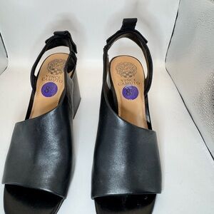 Vince Camuto Black Wedge Sandals